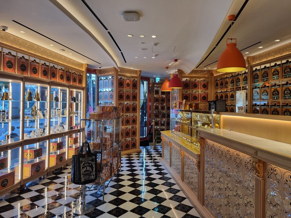 Apgujeong Rodeo: A Local’s Guide to What to See, Eat & Know Interior of Bacha Coffee Cheongdam Flagship Store in Seoul